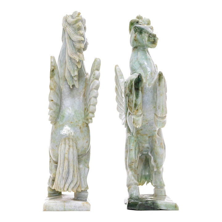 Pair Jade Pegasus Horses