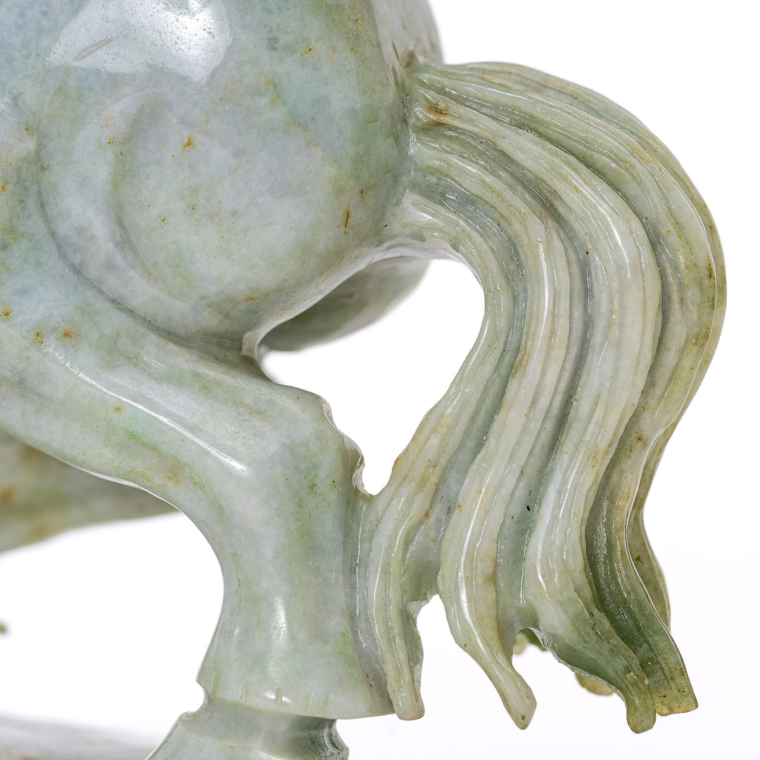 Pair Jade Pegasus Horses