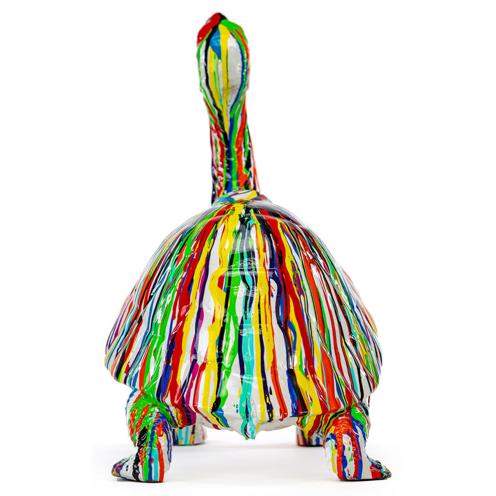 Artisanal bronze turtle with a palette of high-performance car paints