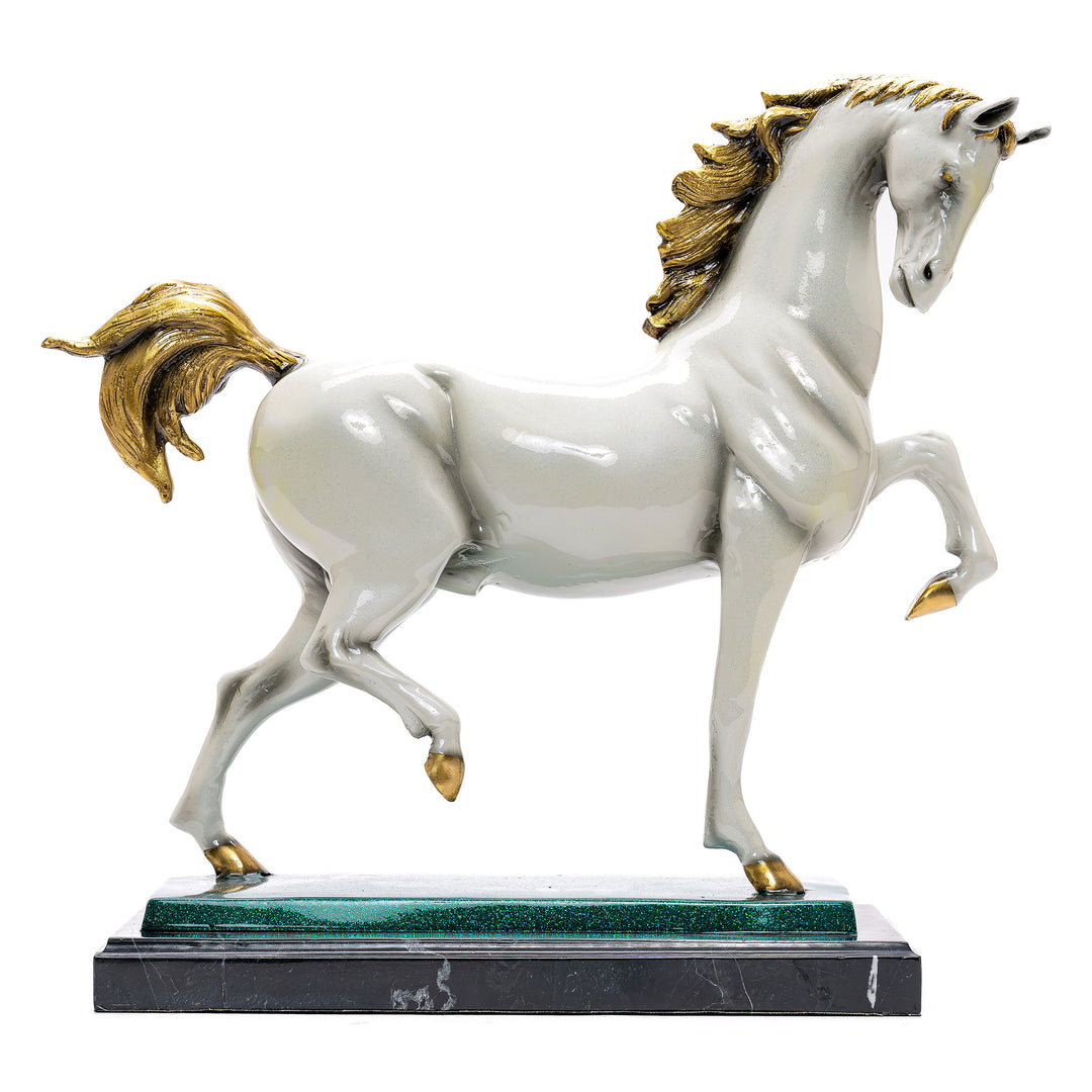 Bronze Show Horse w/Marble Base