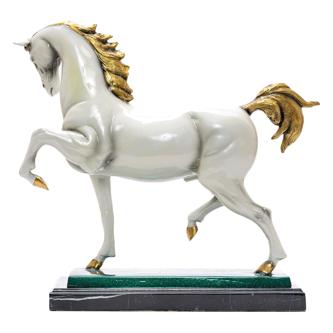 Bronze Show Horse w/Marble Base