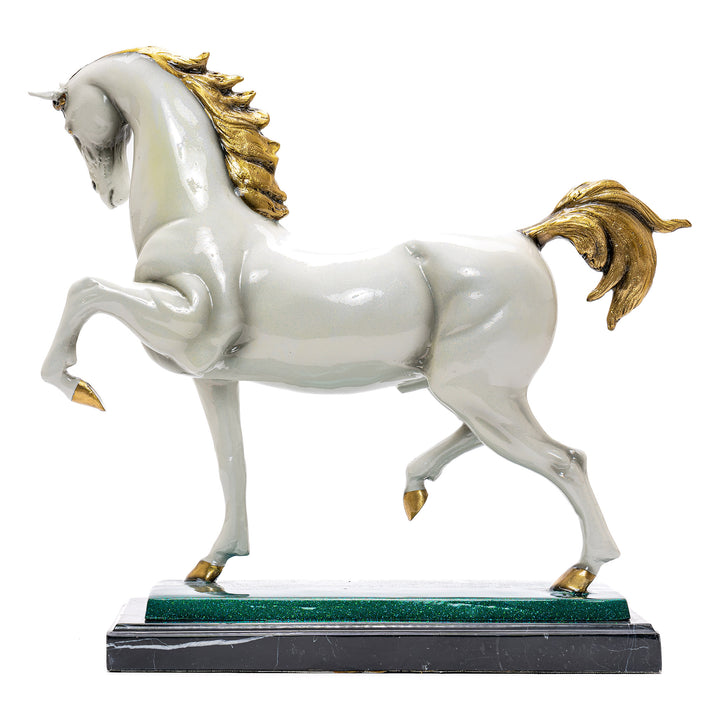 Bronze Show Horse w/Marble Base