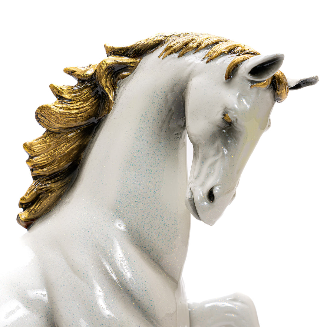 Bronze Show Horse w/Marble Base