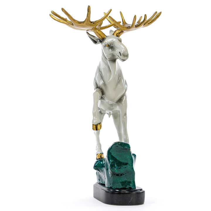 Bronze Moose On Rocky Ledge