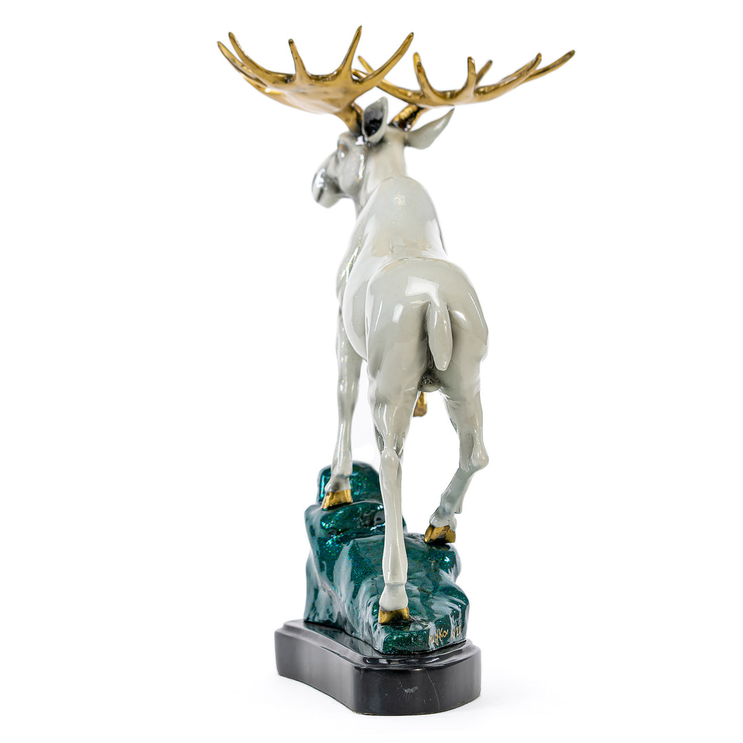 Bronze Moose On Rocky Ledge