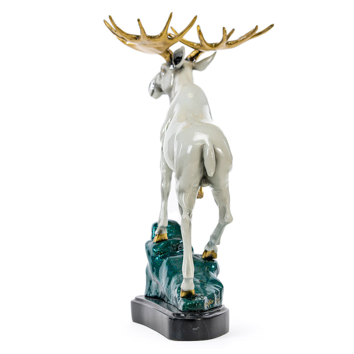 Bronze Moose On Rocky Ledge