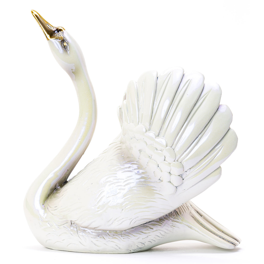 Bronze White Swan