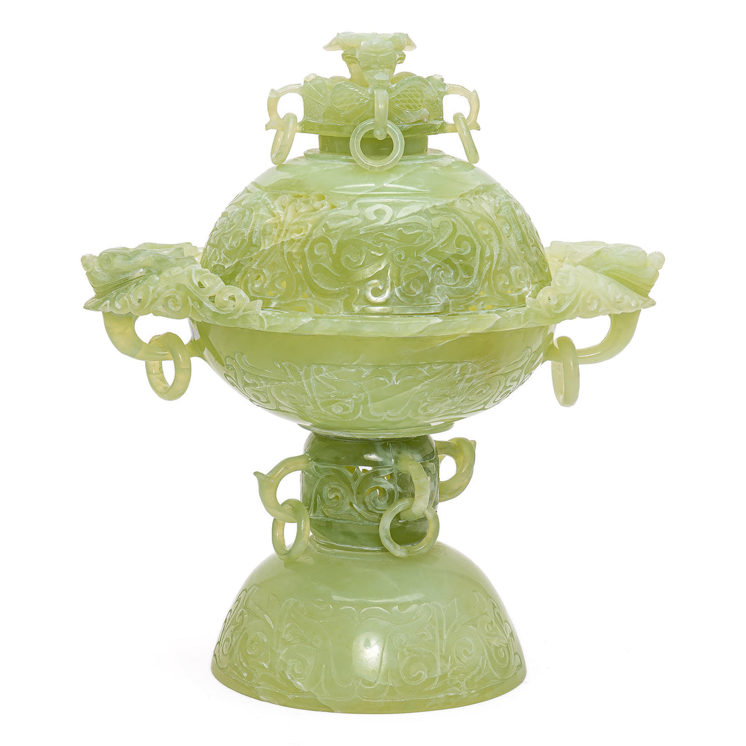 Enchanting Pale Green Jade Incense Burner