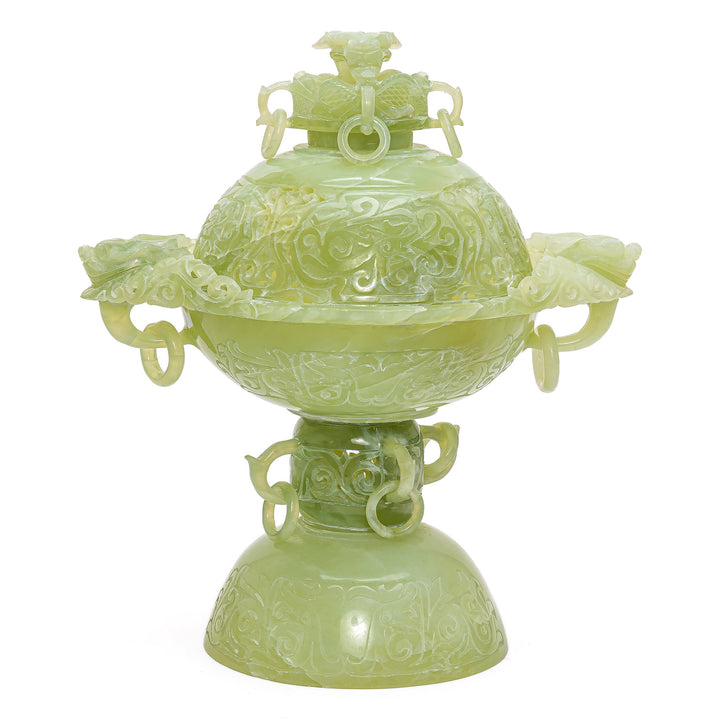 Enchanting Pale Green Jade Incense Burner