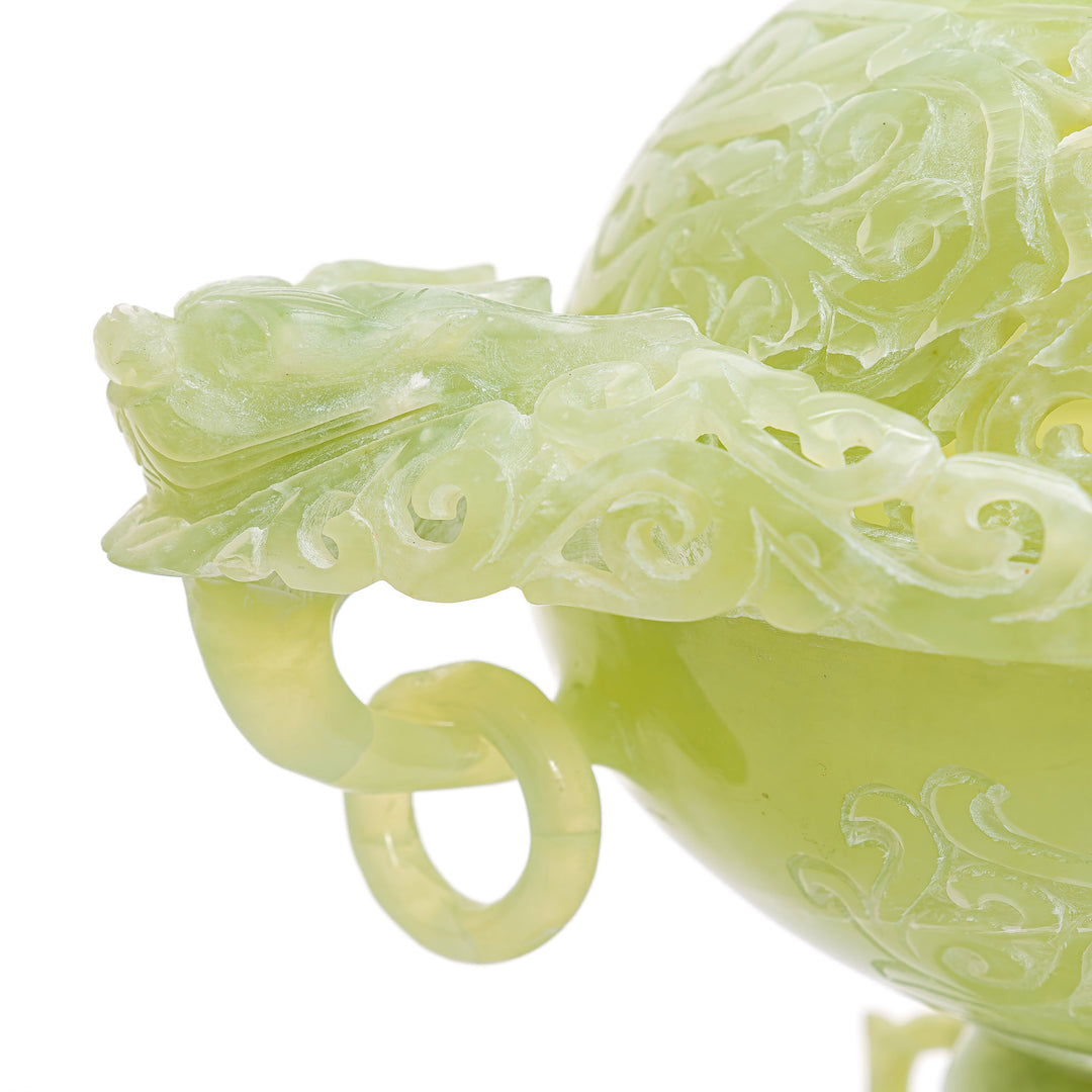 Enchanting Pale Green Jade Incense Burner