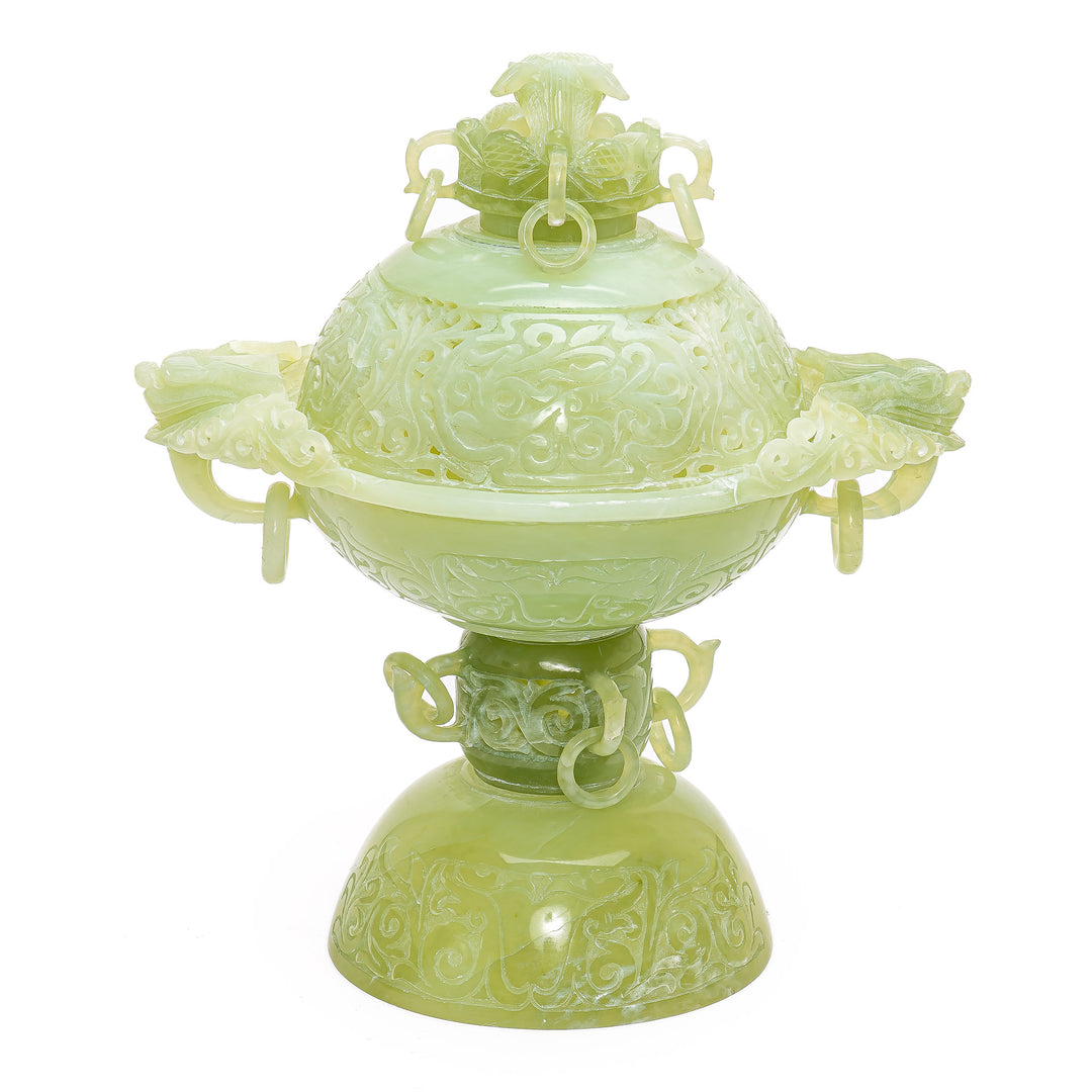 Enchanting Pale Green Jade Incense Burner