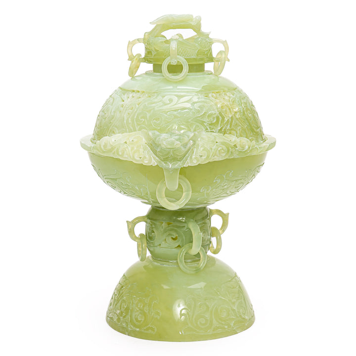 Enchanting Pale Green Jade Incense Burner