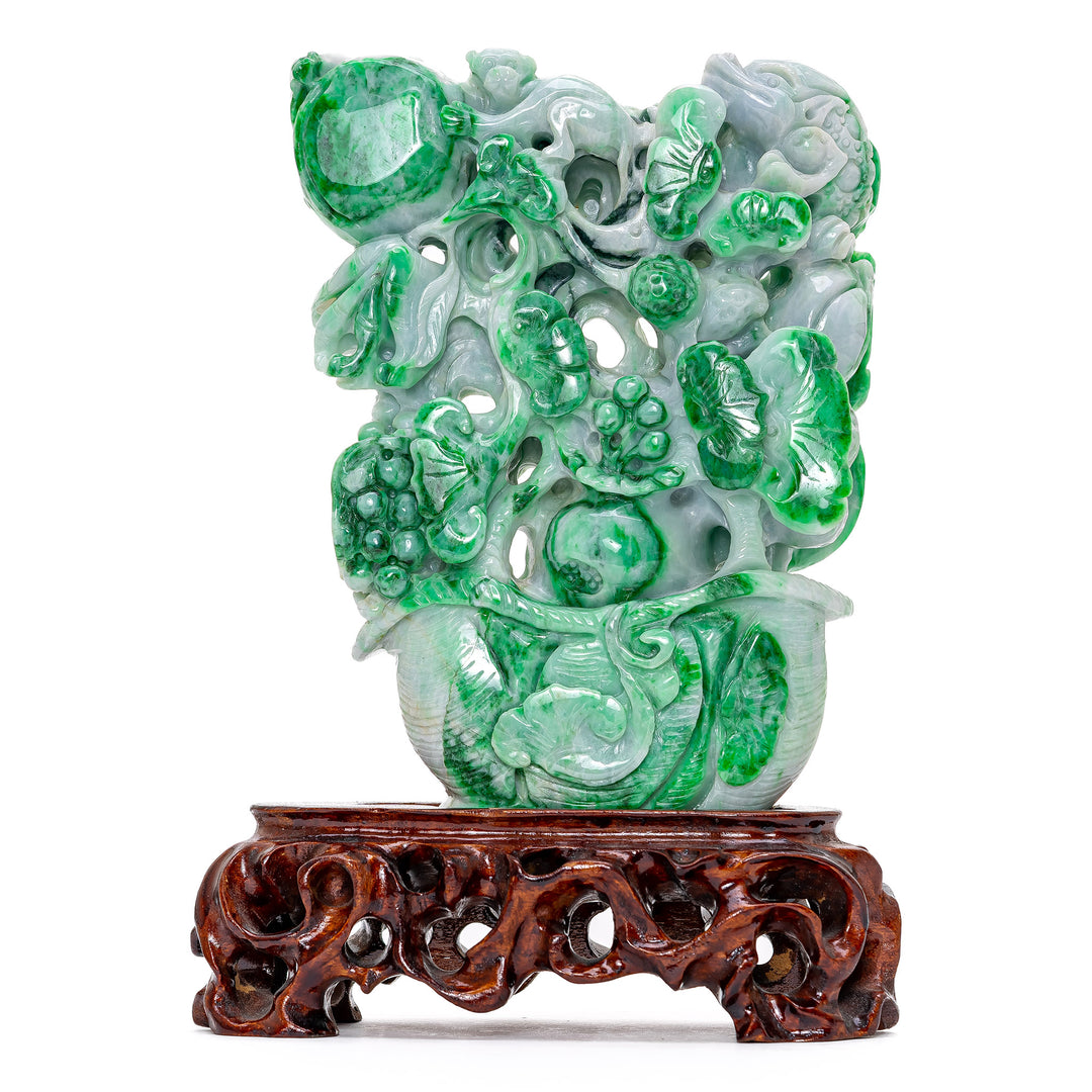 Jade Monkey & Flower Basket