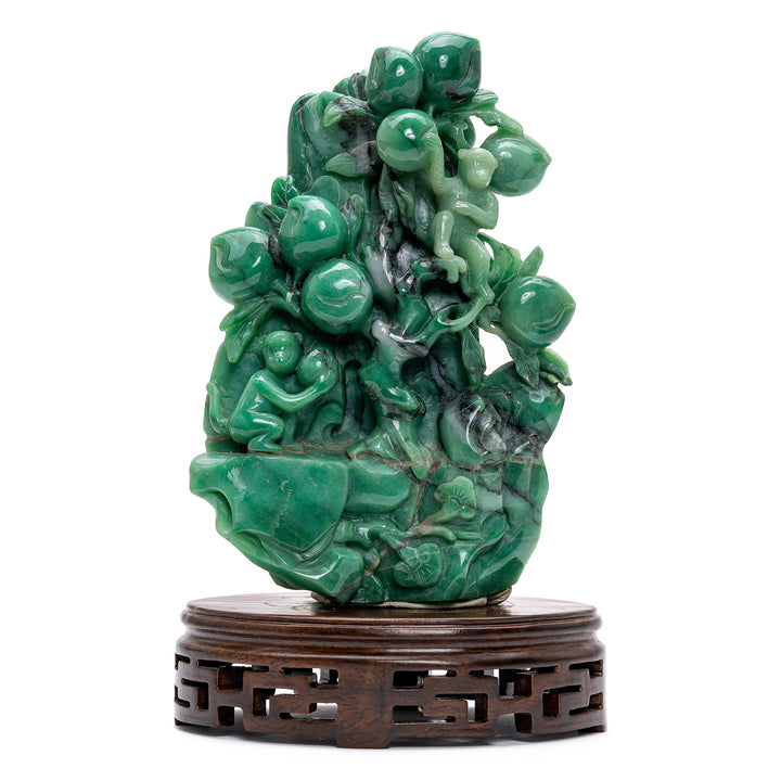 Jade Monkeys In Peach Tree