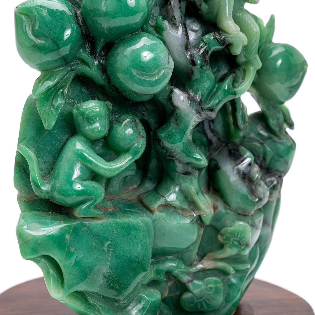 Jade Monkeys In Peach Tree