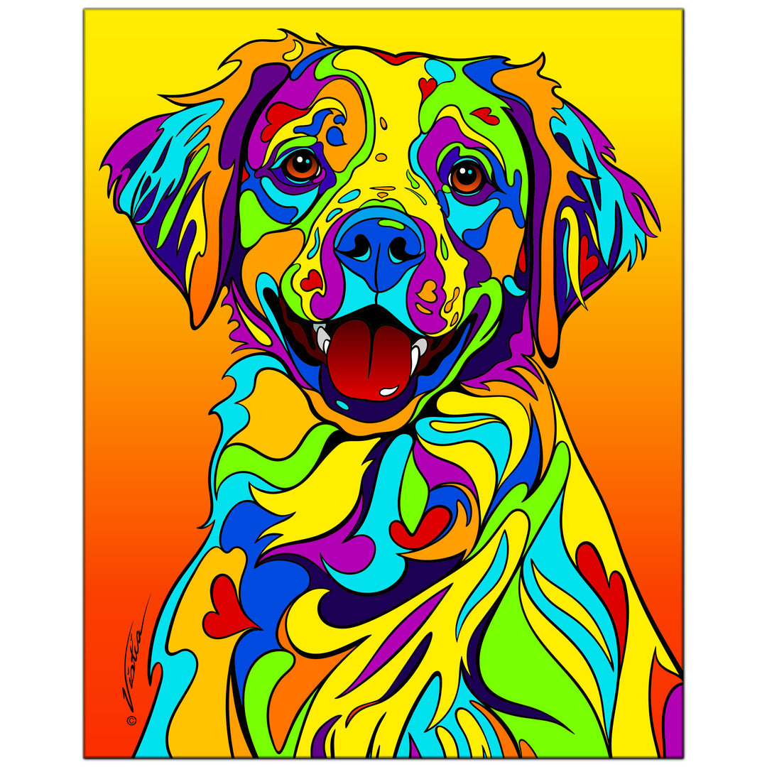 Brittany Spaniel on Metal from The Colorful World of Michael Vistia Image