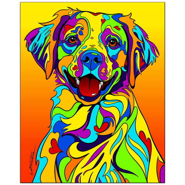 Brittany Spaniel on Metal from The Colorful World of Michael Vistia Image