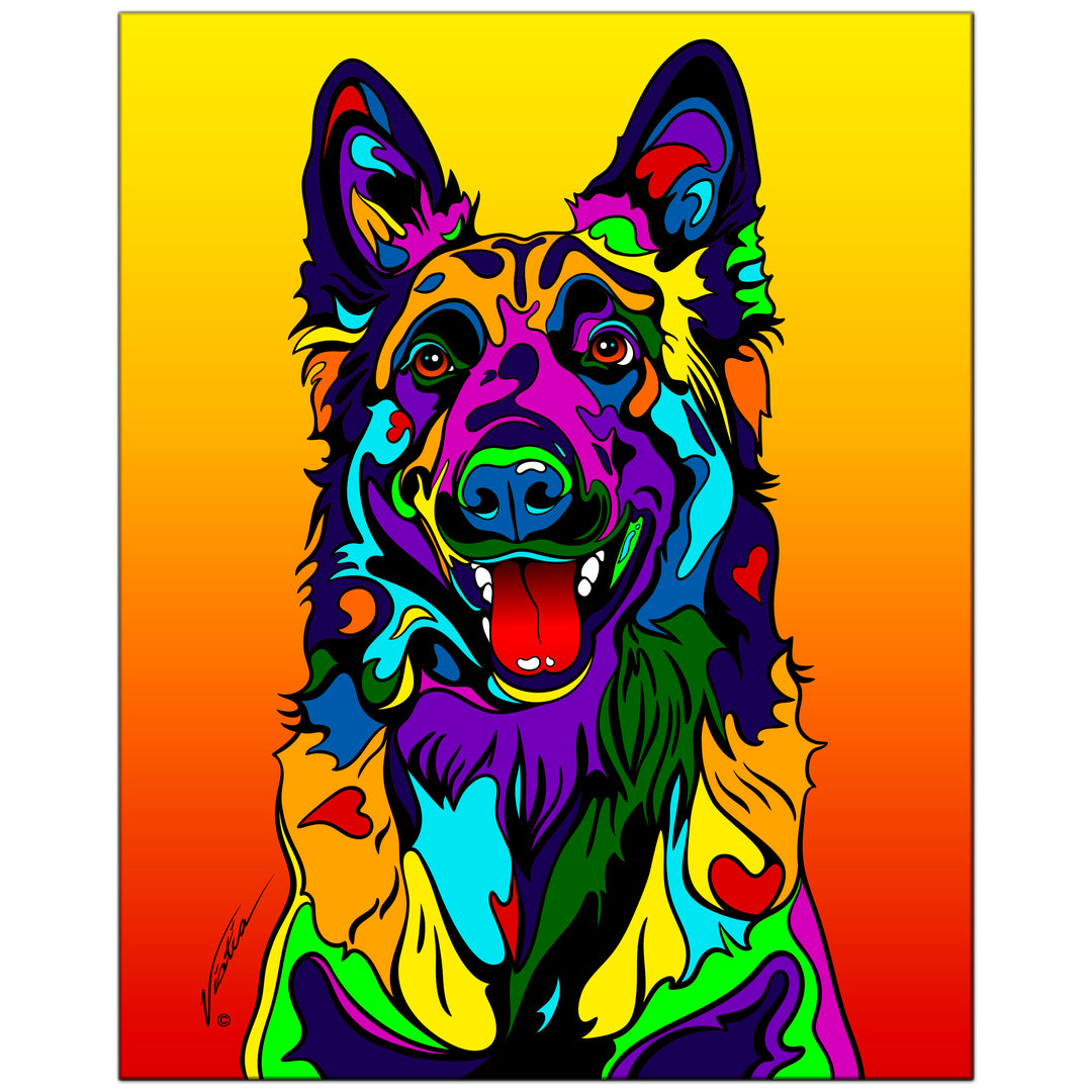 German Shepherd #2 on Metal from The Colorful World of Michael Vistia Image #1