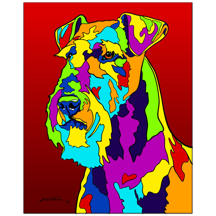 Airedale on Metal from The Colorful World of Michael Vistia Image