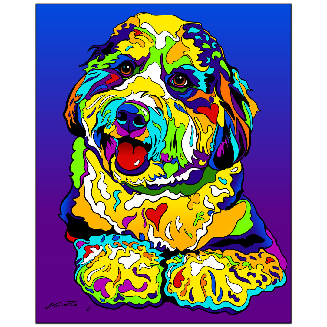 Bernedoodle on Metal from The Colorful World of Michael Vistia Image