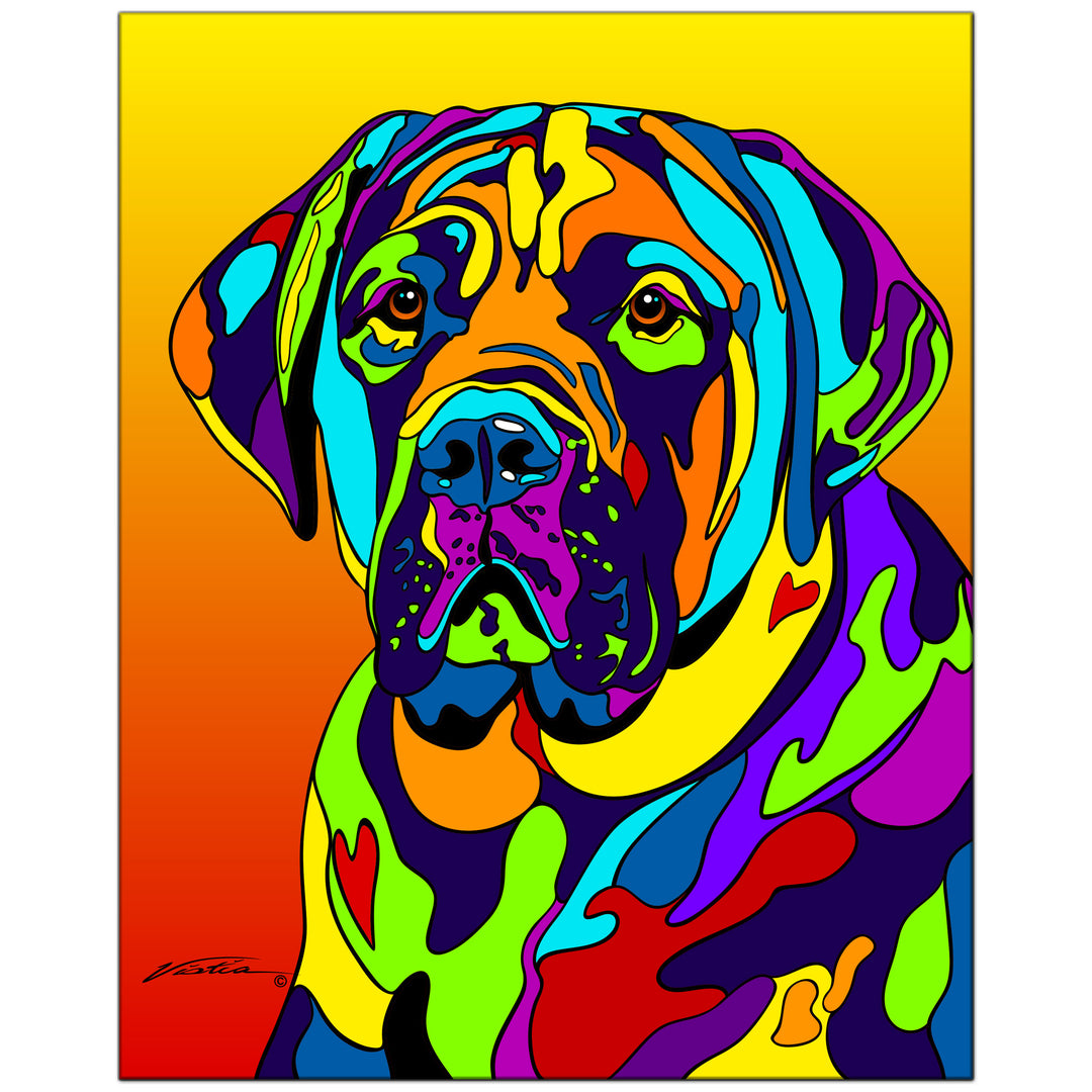Bull Mastiff on Metal from The Colorful World of Michael Vistia Image