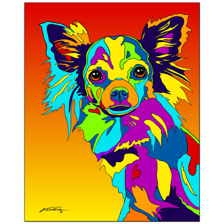 Chihuahua Long Hair on Metal from The Colorful World of Michael Vistia Image