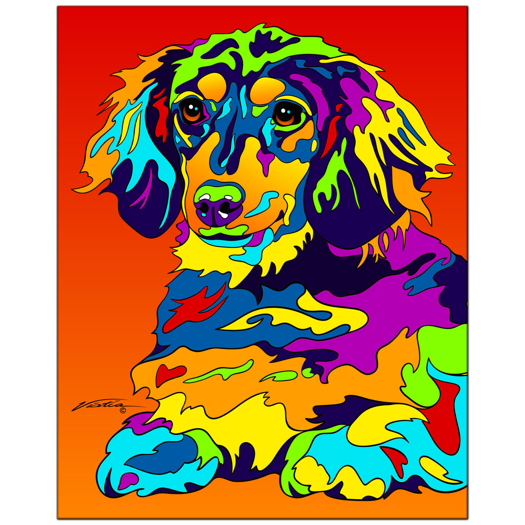 Dachshund Long Hair on Metal from The Colorful World of Michael Vistia Image