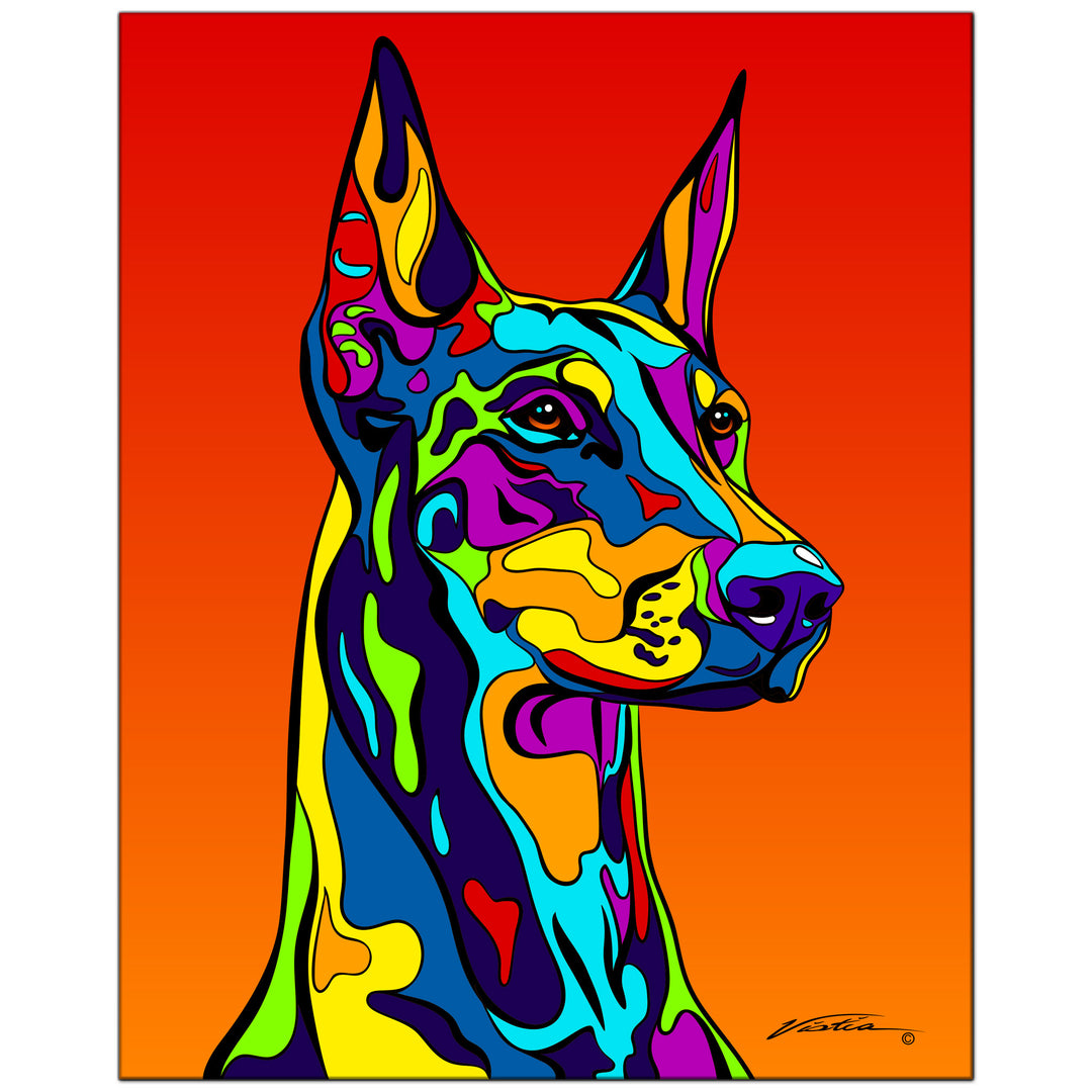 Doberman on Metal from The Colorful World of Michael Vistia Image