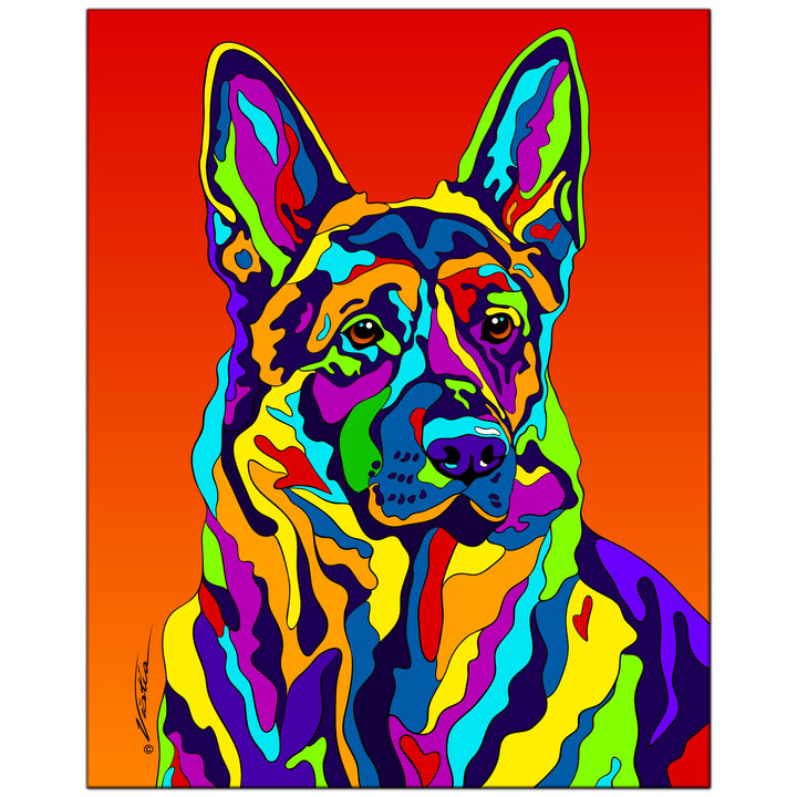 German Shepherd on Metal from The Colorful World of Michael Vistia Image