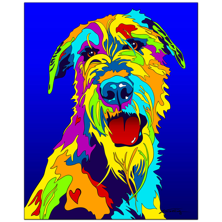 Irish Wolf Hound on Metal from The Colorful World of Michael Vistia Image