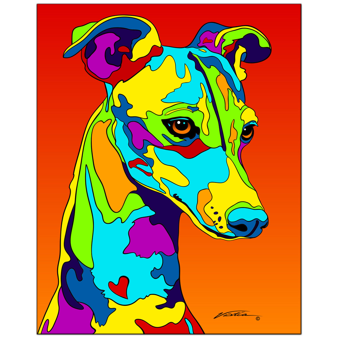 Italian Greyhound on Metal from The Colorful World of Michael Vistia Image