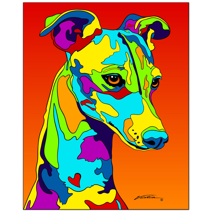 Italian Greyhound on Metal from The Colorful World of Michael Vistia Image