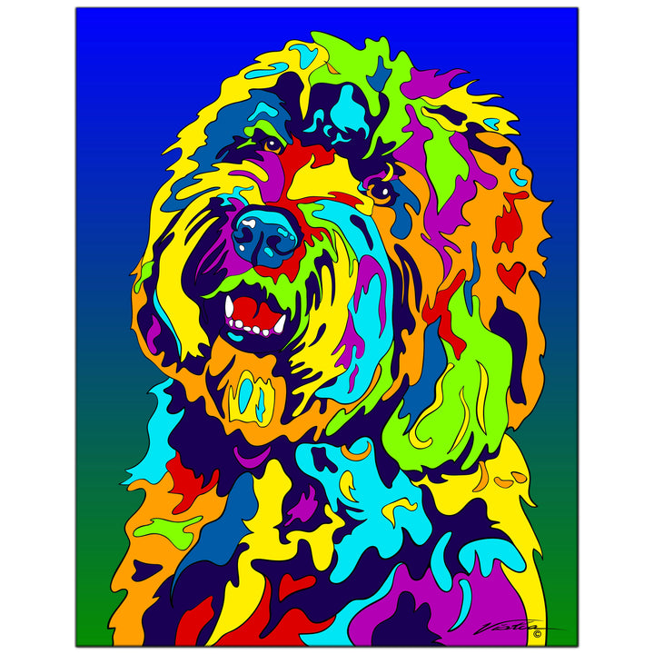 Labradoodle on Metal from The Colorful World of Michael Vistia Image