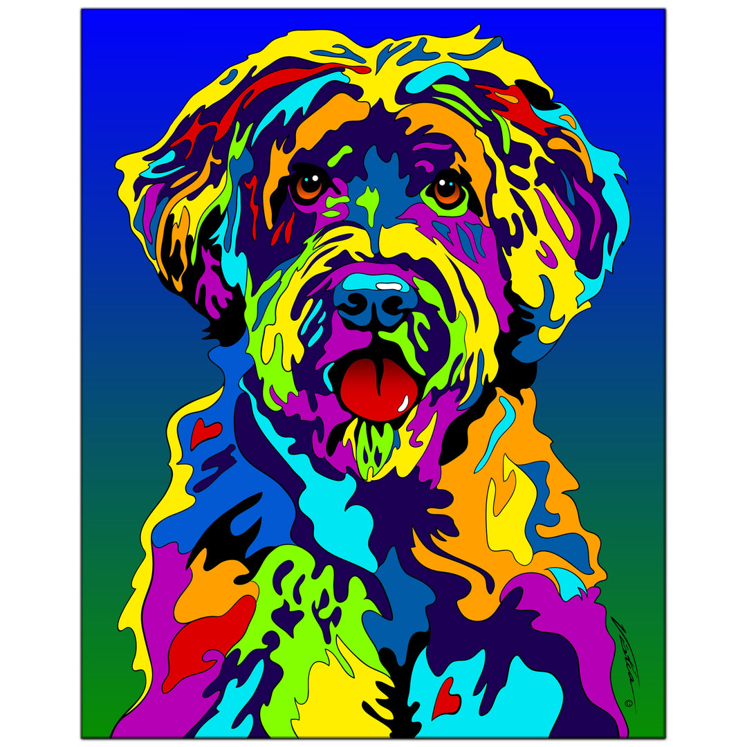 Portuguese Water Dog on Metal from The Colorful World of Michael Vistia Image