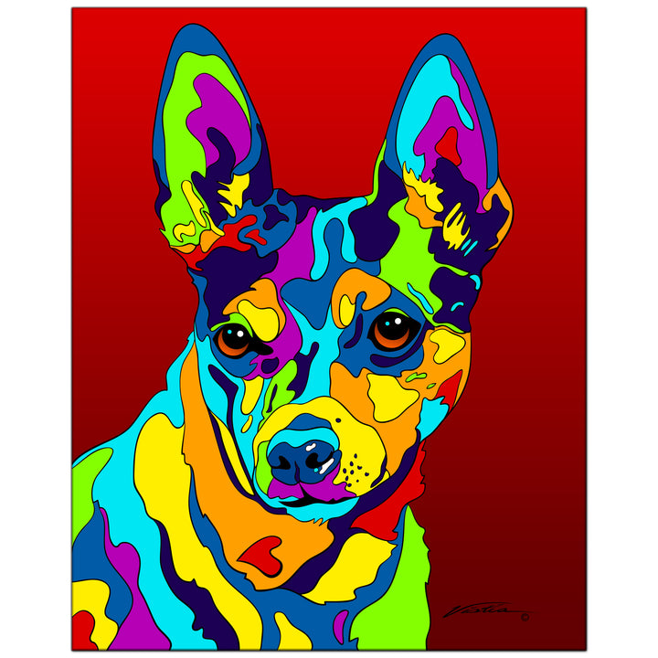 Rat Terrier on Metal from The Colorful World of Michael Vistia Image