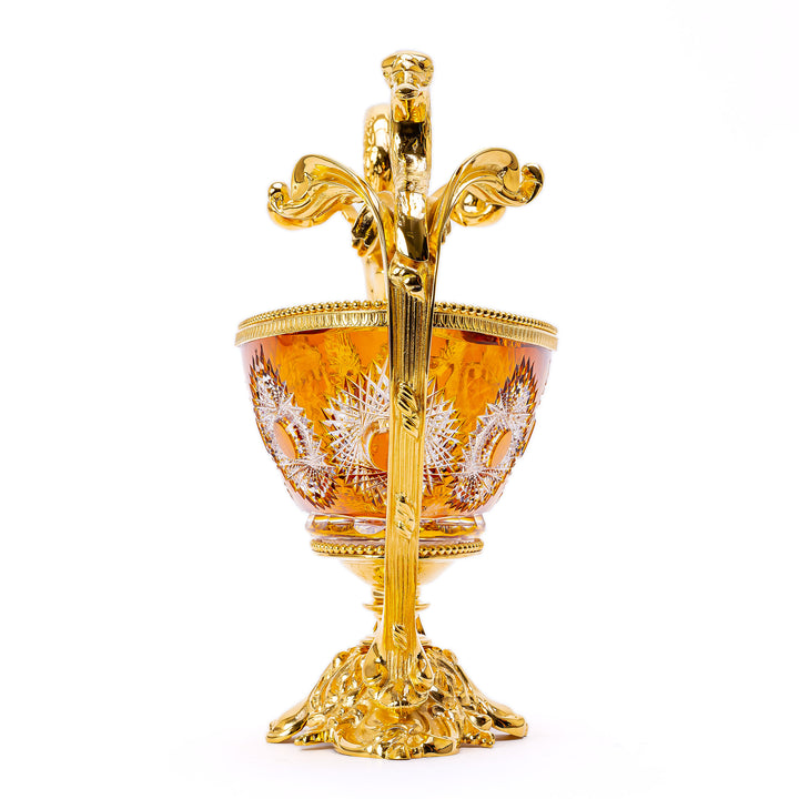 Cristal Benito Luxurious 24% lead amber crystal jardinière from Paris