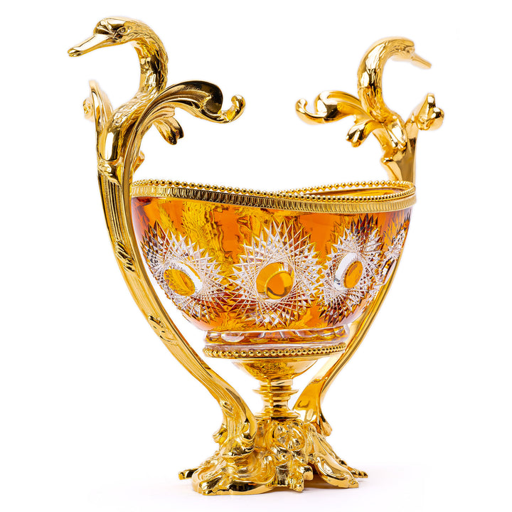 Cristal Benito Elegant Louis XV style amber crystal jardinière masterpiece