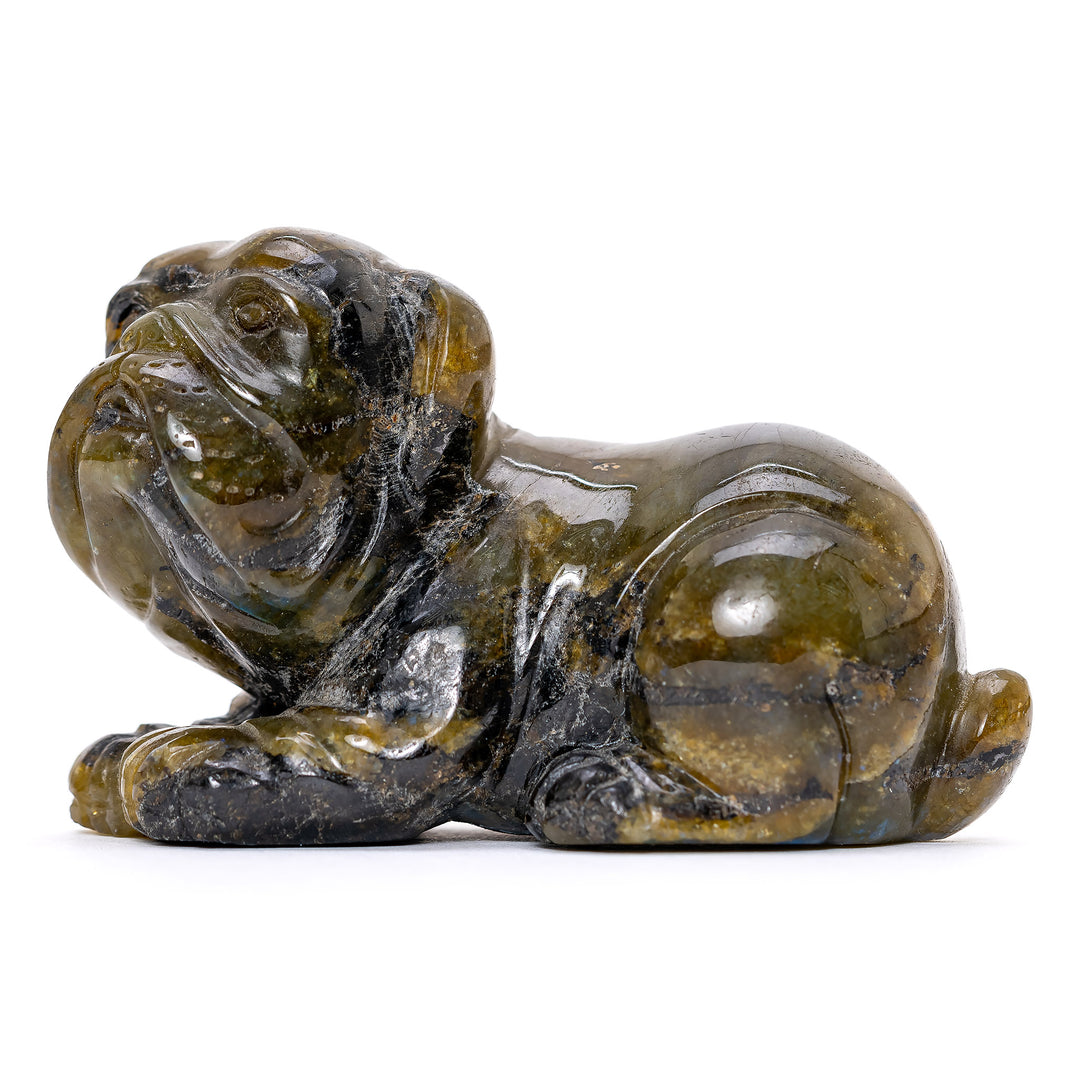 Labradorite Dog Sculpture