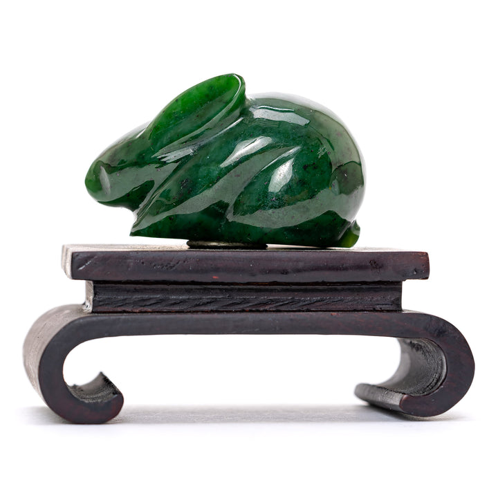 Spinach Jade Rabbit Sculpture