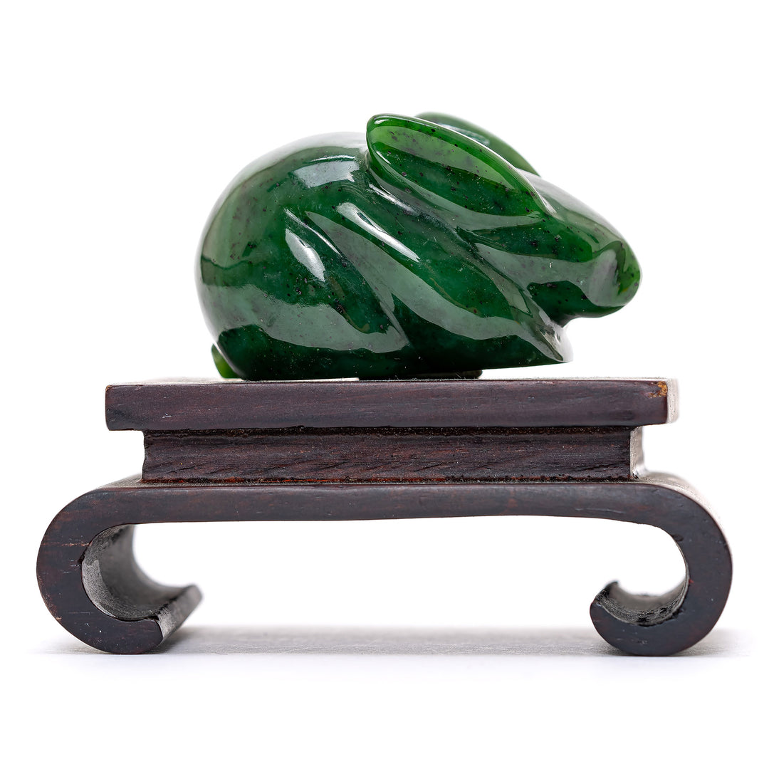Spinach Jade Rabbit Sculpture
