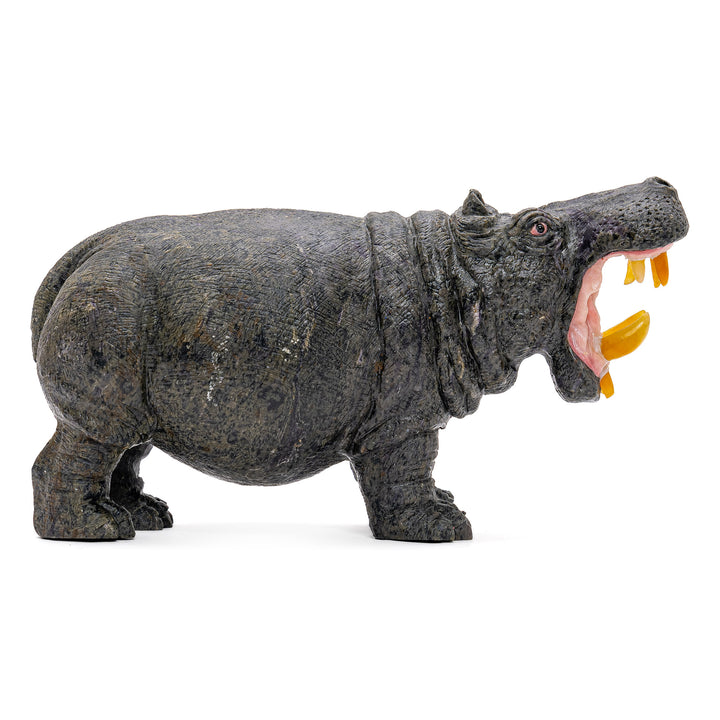 Carved Jasper Hippo (Med)