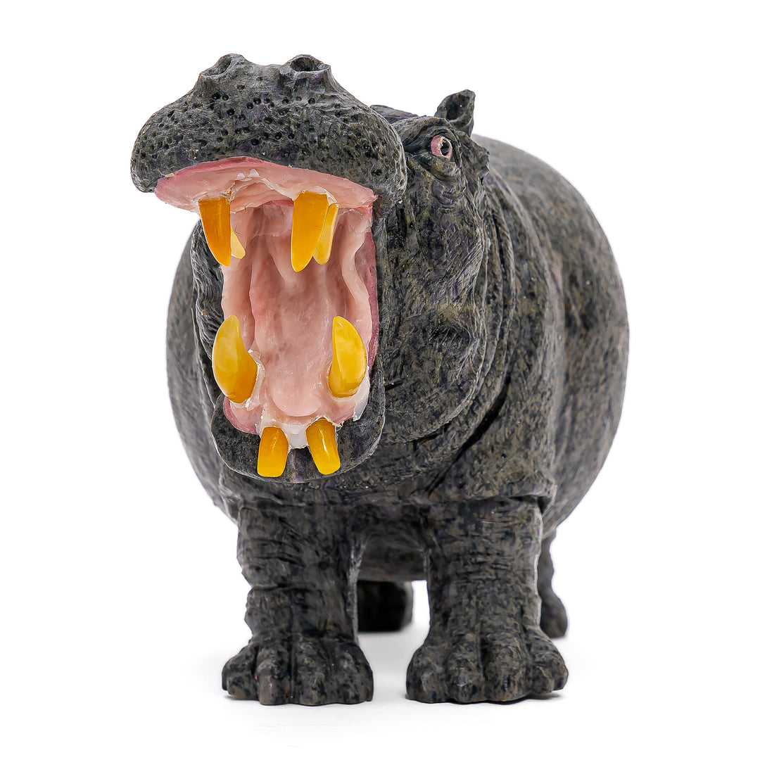 Carved Jasper Hippo (Med)