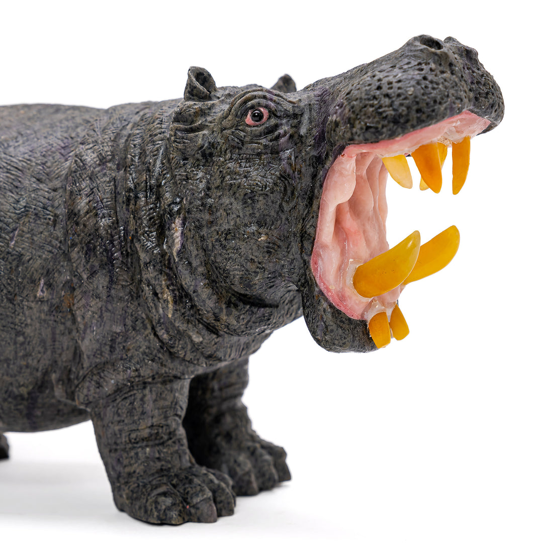Carved Jasper Hippo (Med)