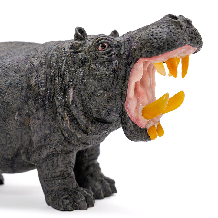Carved Jasper Hippo (Med)