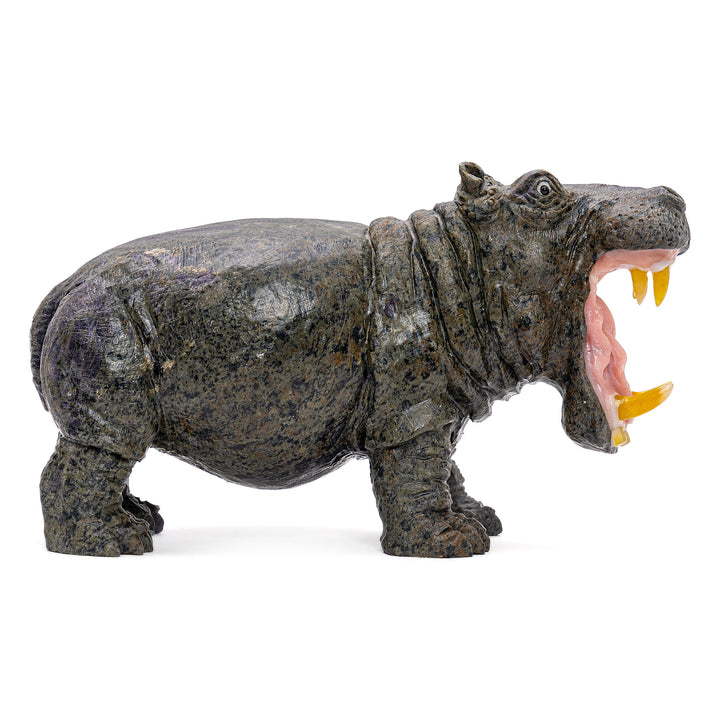 Carved Jasper Hippo (Med)