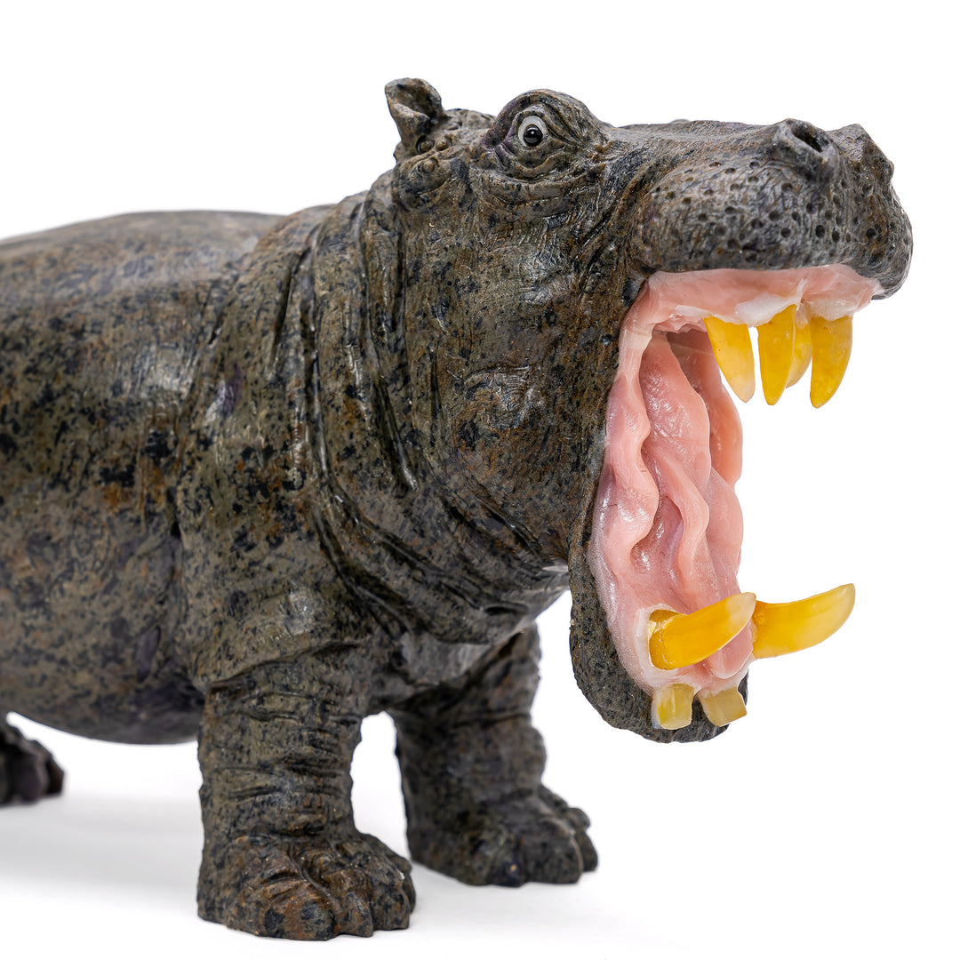 Carved Jasper Hippo (Med)