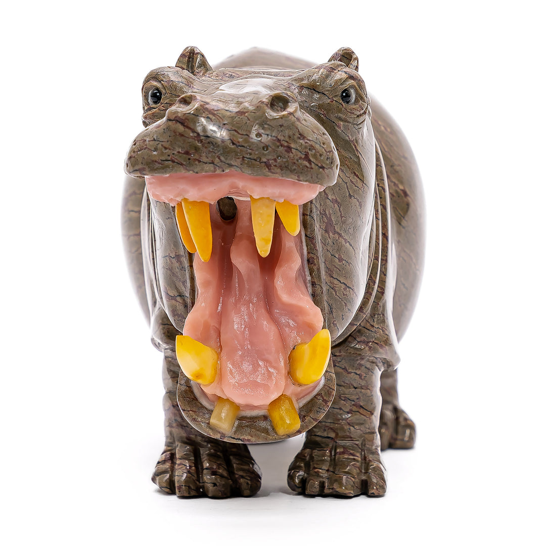 Carved Jasper Hippo (sm)