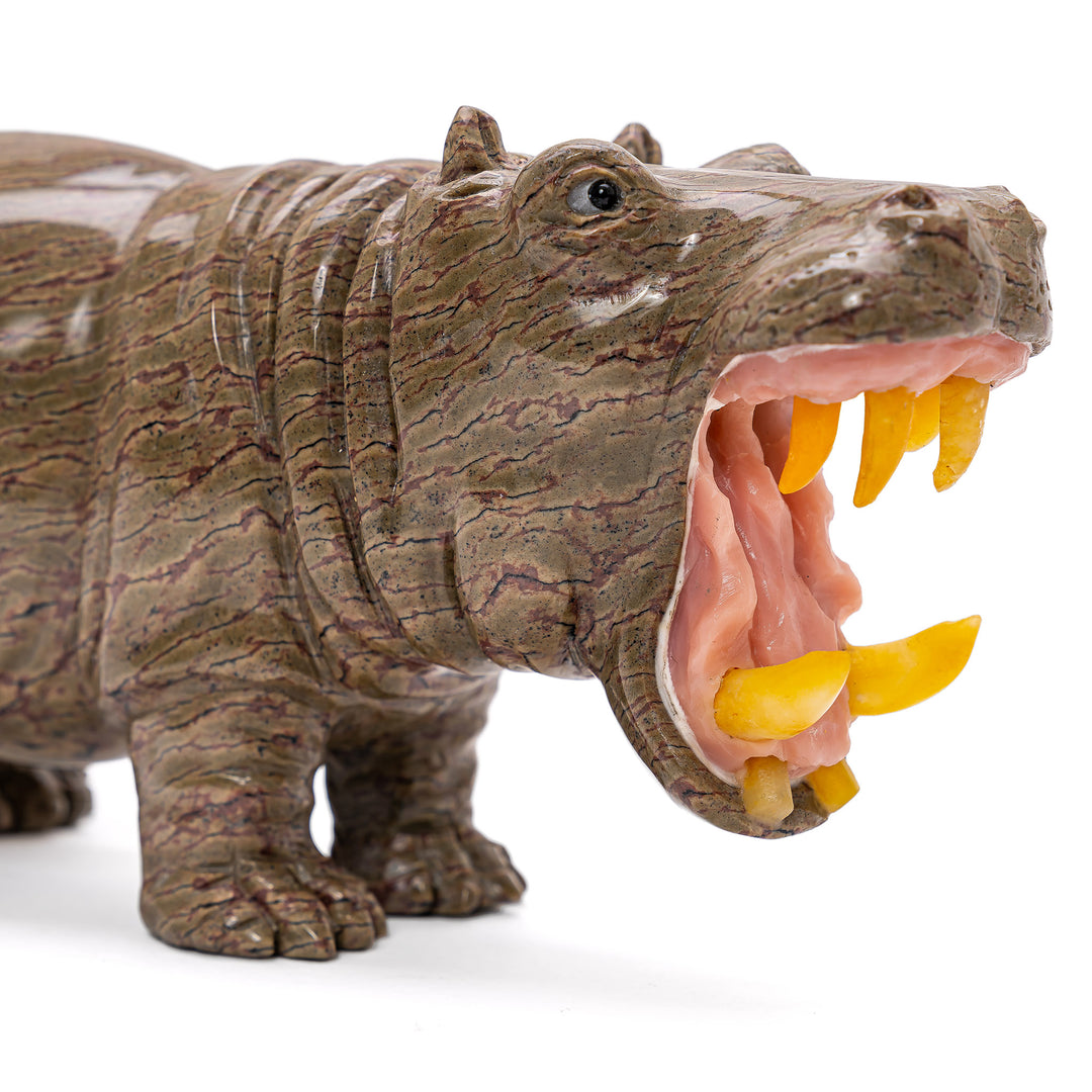 Carved Jasper Hippo (sm)