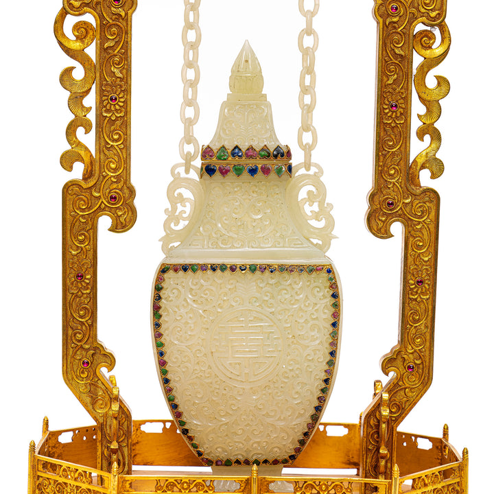Exquisite Jade Hanging Chain Vase