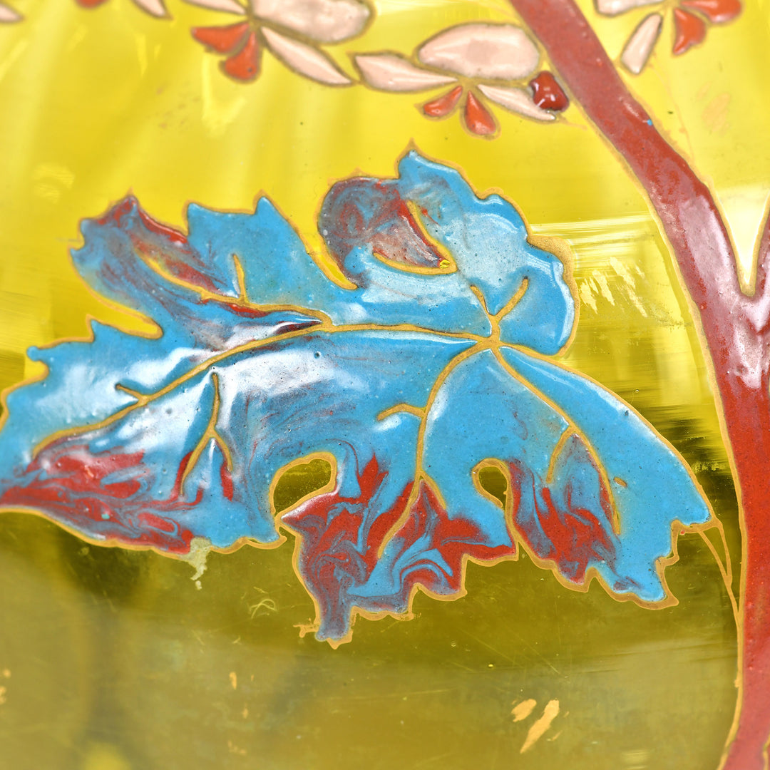Enameled Art Nouveau vase by Émile Gallé, a heritage piece from 1895"